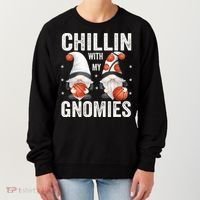 Funny Gnome For Basketball Lovers Chillin With My Gnomies Gift Women's Sweatshirt thumb 0