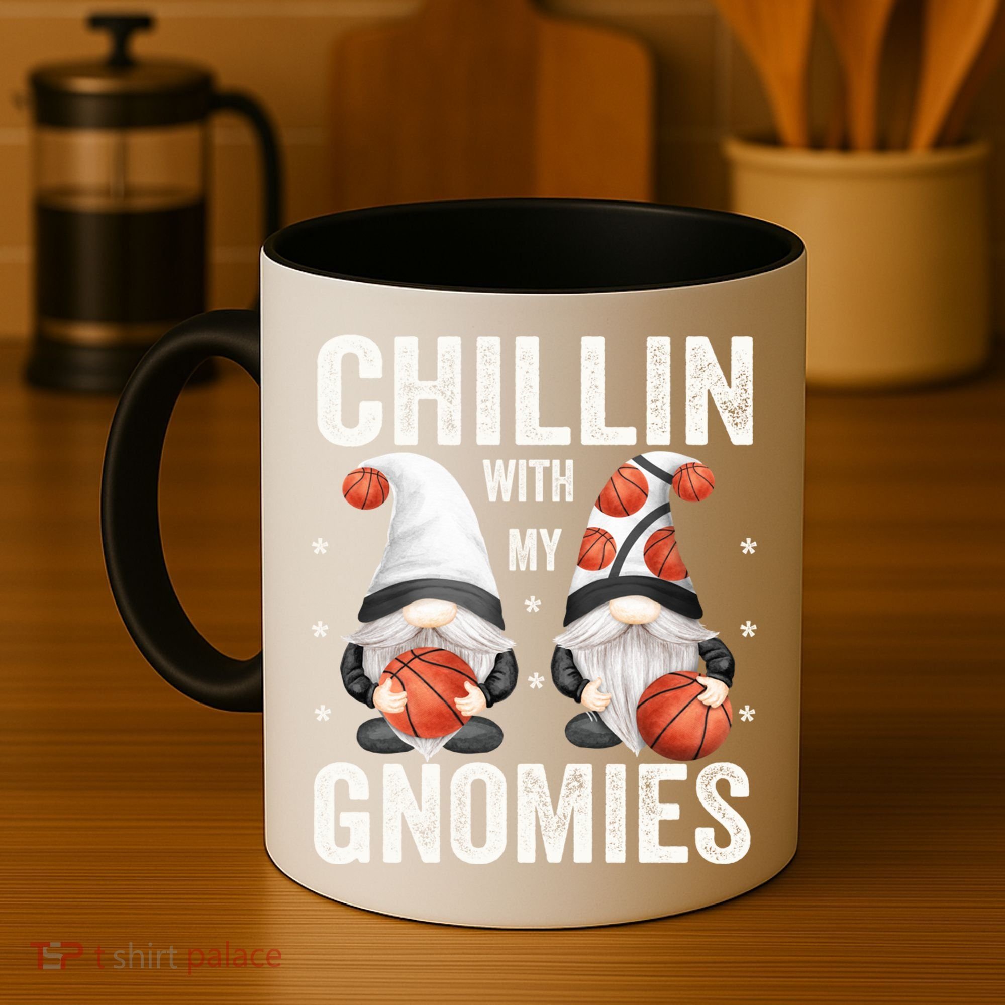 Funny Gnome For Basketball Lovers Chillin With My Gnomies Gift Coffee Mug