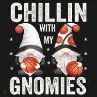 Funny Gnome For Basketball Lovers Chillin With My Gnomies Gift Women's Hoodie thumb 2