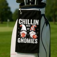 Funny Gnome For Basketball Lovers Chillin With My Gnomies Gift Golf Towel thumb 2