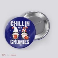 Funny Gnome For Basketball Lovers Chillin With My Gnomies Gift Button thumb 0