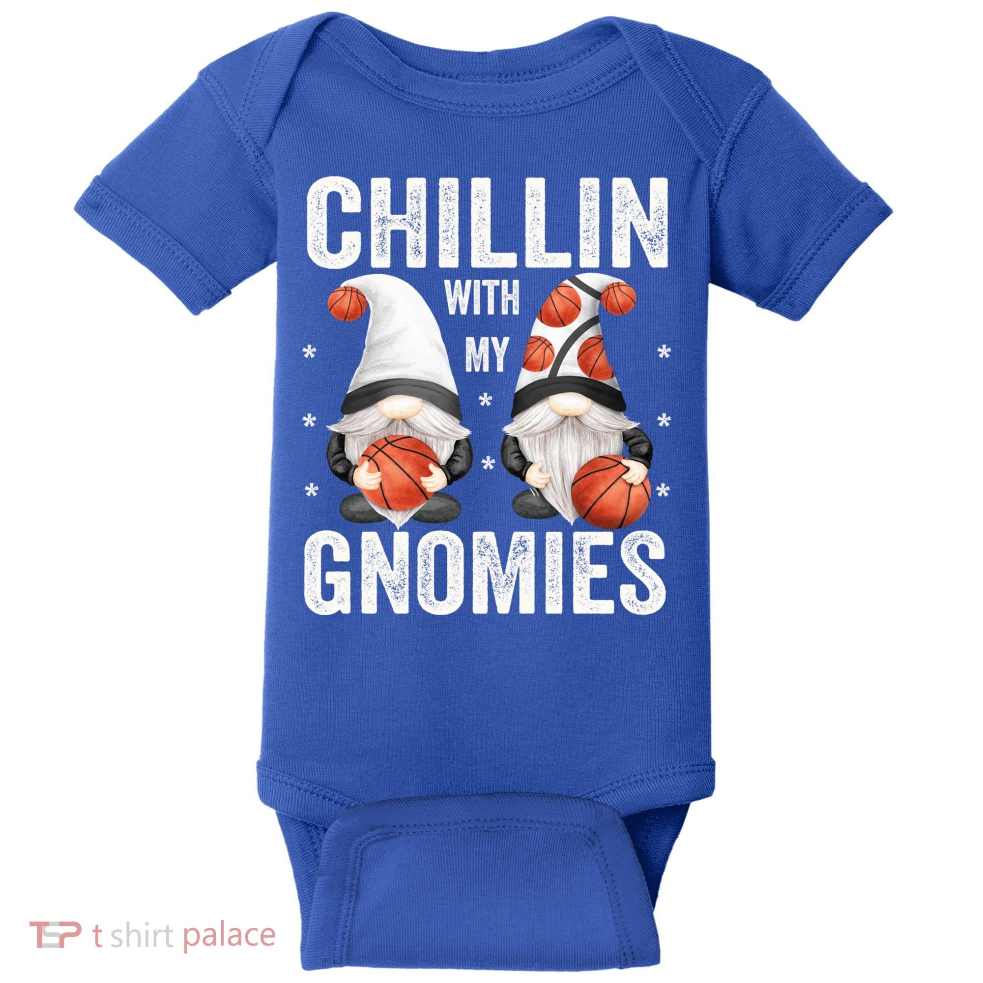 Funny Gnome For Basketball Lovers Chillin With My Gnomies Gift Baby Bodysuit