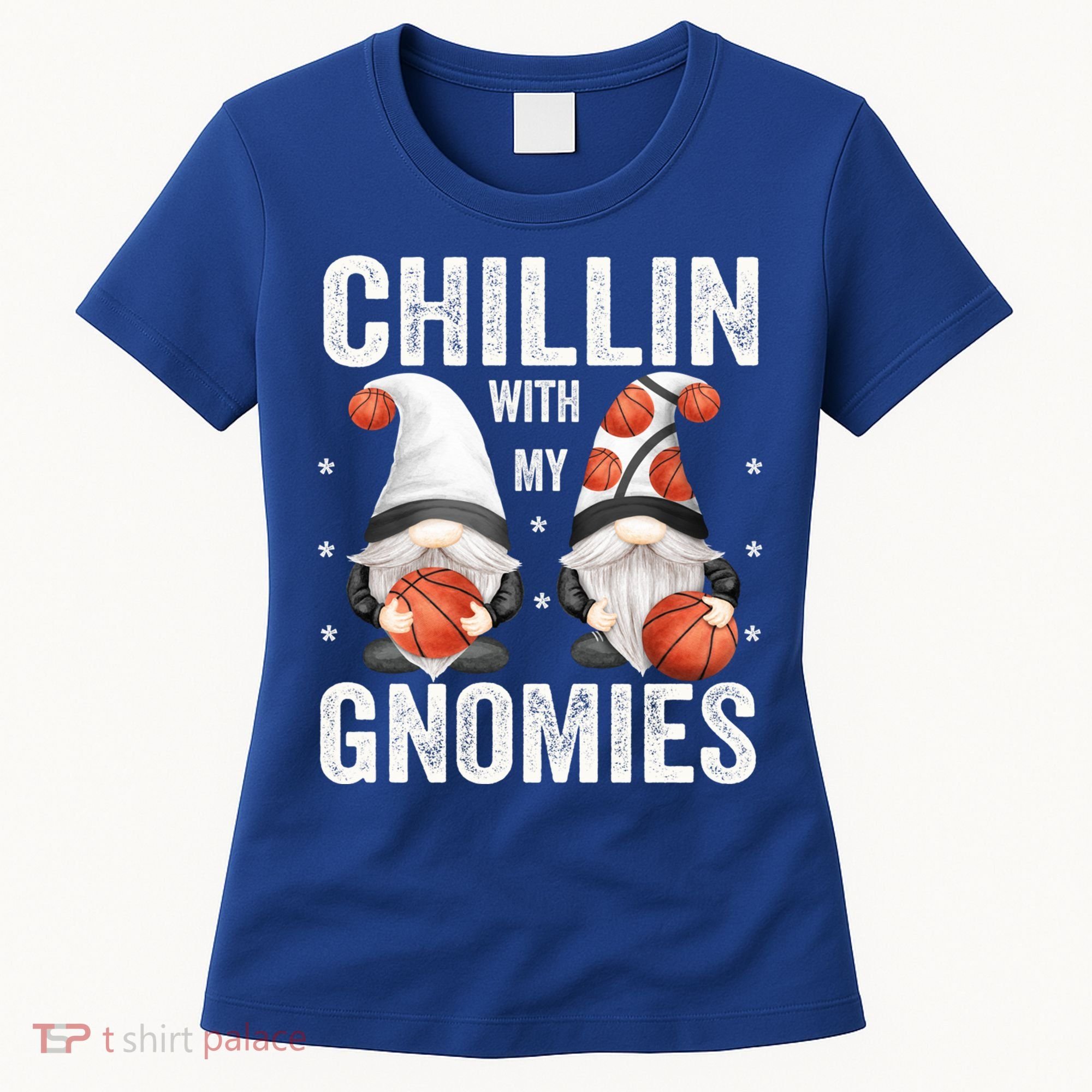 Funny Gnome For Basketball Lovers Chillin With My Gnomies Gift Women's T-Shirt