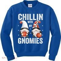 Funny Gnome For Basketball Lovers Chillin With My Gnomies Gift Kids Sweatshirt thumb 0