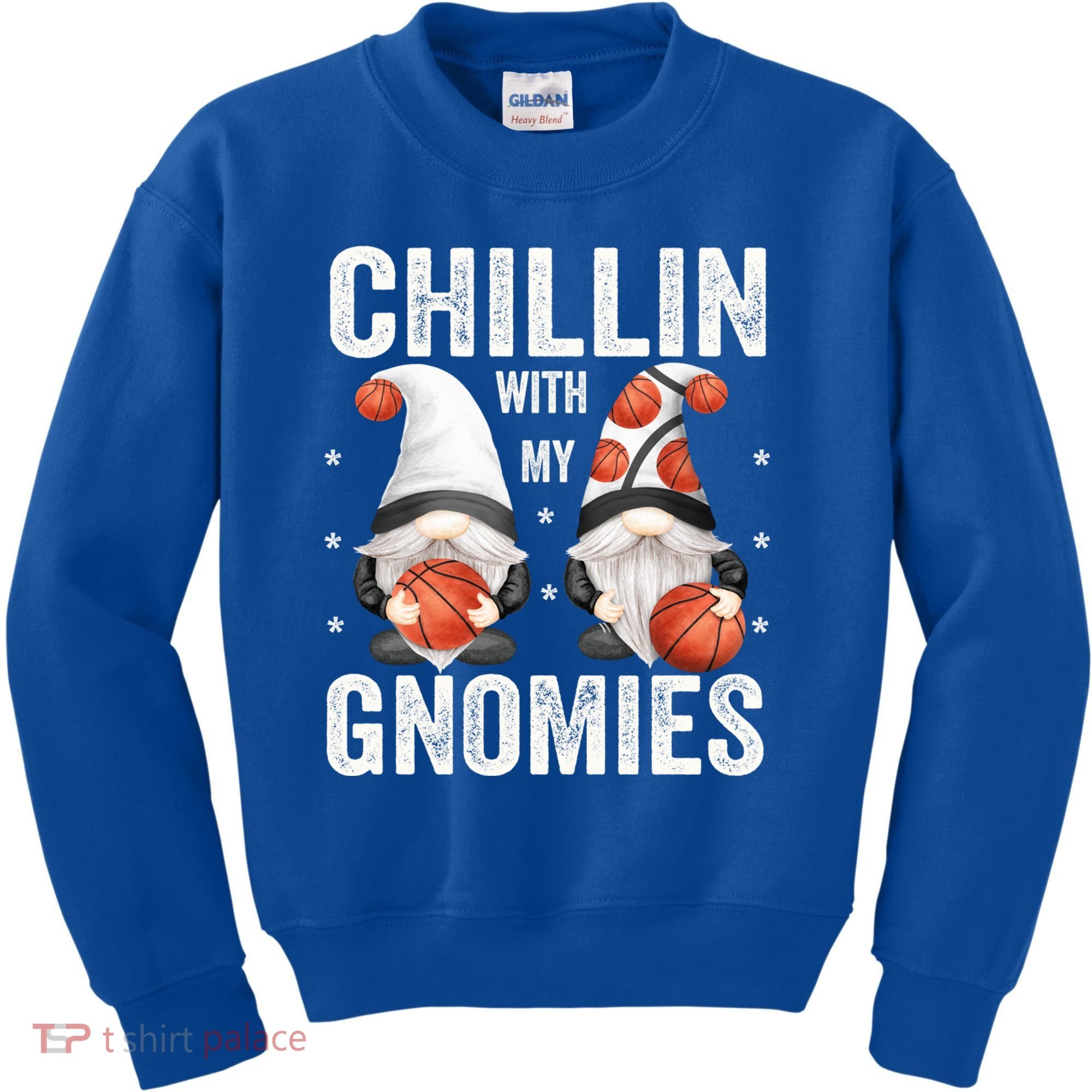 Funny Gnome For Basketball Lovers Chillin With My Gnomies Gift Kids Sweatshirt