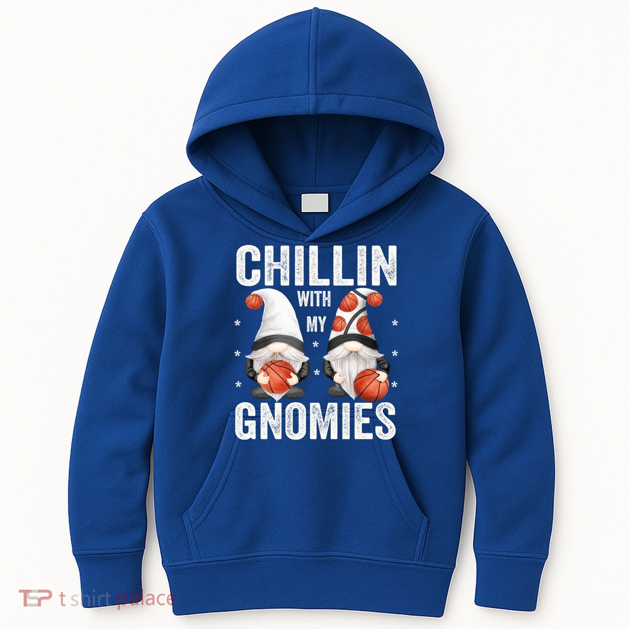 Funny Gnome For Basketball Lovers Chillin With My Gnomies Gift Kids Hoodie