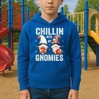Funny Gnome For Basketball Lovers Chillin With My Gnomies Gift Kids Hoodie thumb 2