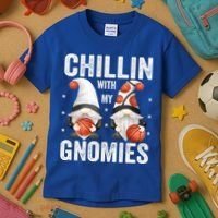 Funny Gnome For Basketball Lovers Chillin With My Gnomies Gift Kids T-Shirt thumb 3