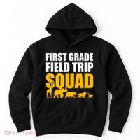 First Grade Field Trip Squad 1st Grade Zoo Crew Safari Hoodie thumb 0