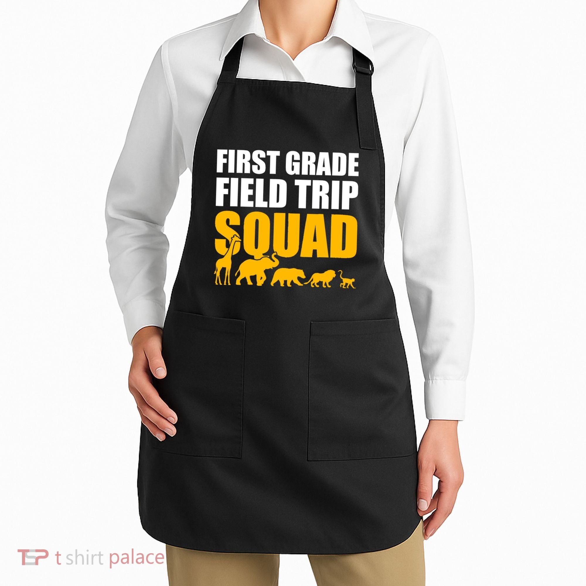 First Grade Field Trip Squad 1st Grade Zoo Crew Safari Apron