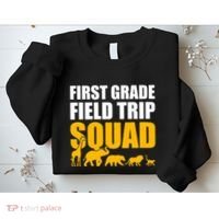 First Grade Field Trip Squad 1st Grade Zoo Crew Safari Sweatshirt thumb 2