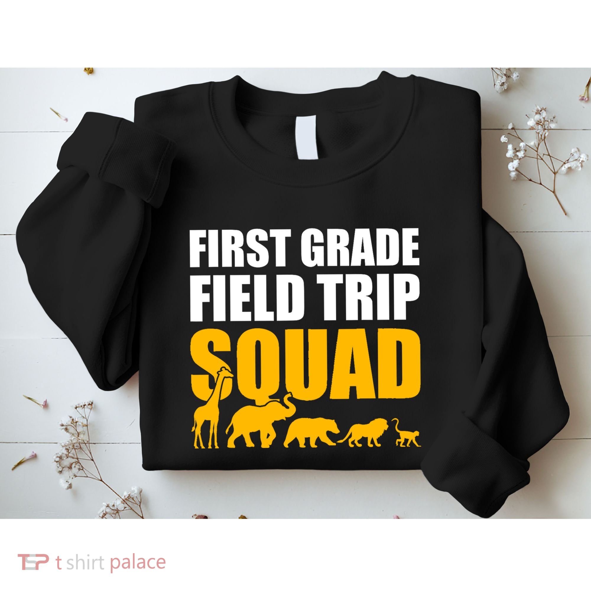 First Grade Field Trip Squad 1st Grade Zoo Crew Safari Sweatshirt