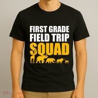 First Grade Field Trip Squad 1st Grade Zoo Crew Safari T-Shirt thumb 3