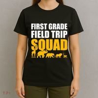 First Grade Field Trip Squad 1st Grade Zoo Crew Safari T-Shirt thumb 4