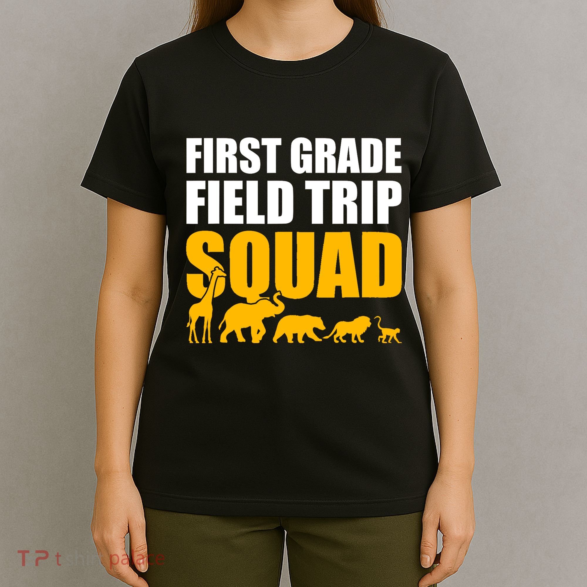 First Grade Field Trip Squad 1st Grade Zoo Crew Safari T-Shirt