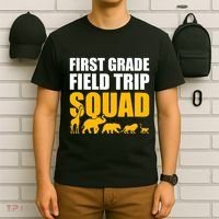 First Grade Field Trip Squad 1st Grade Zoo Crew Safari T-Shirt thumb 6