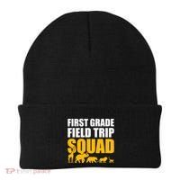 First Grade Field Trip Squad 1st Grade Zoo Crew Safari Beanie thumb 0