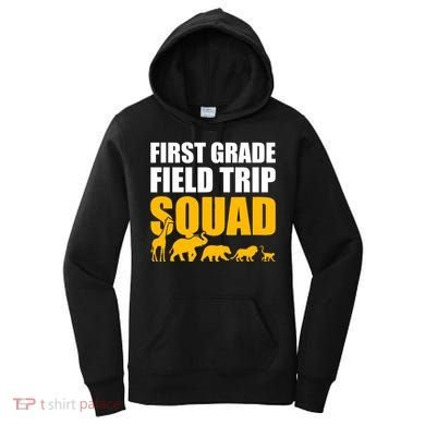 First Grade Field Trip Squad 1st Grade Zoo Crew Safari Women's Hoodie