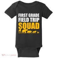 First Grade Field Trip Squad 1st Grade Zoo Crew Safari Baby Bodysuit thumb 0