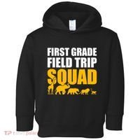 First Grade Field Trip Squad 1st Grade Zoo Crew Safari Toddler Hoodie thumb 0