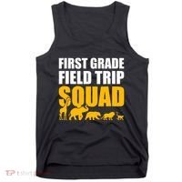 First Grade Field Trip Squad 1st Grade Zoo Crew Safari Tank Top thumb 0