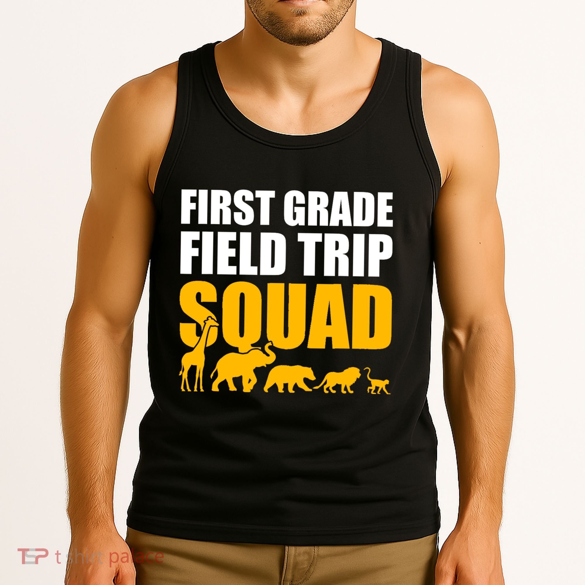 First Grade Field Trip Squad 1st Grade Zoo Crew Safari Tank Top