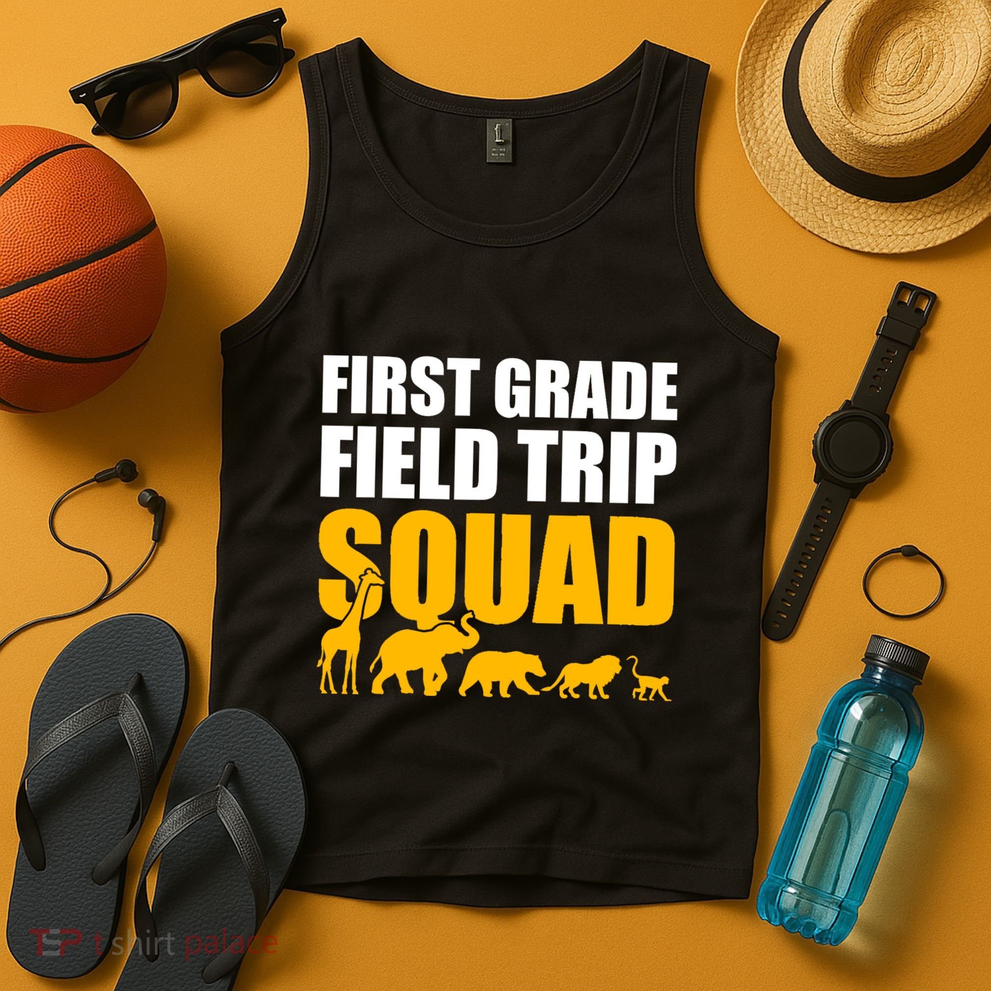 First Grade Field Trip Squad 1st Grade Zoo Crew Safari Tank Top