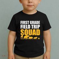 First Grade Field Trip Squad 1st Grade Zoo Crew Safari Toddler T-Shirt thumb 2