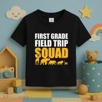 First Grade Field Trip Squad 1st Grade Zoo Crew Safari Toddler T-Shirt thumb 3