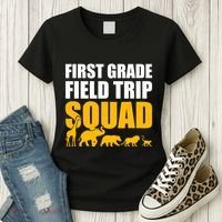First Grade Field Trip Squad 1st Grade Zoo Crew Safari Women's T-Shirt thumb 3