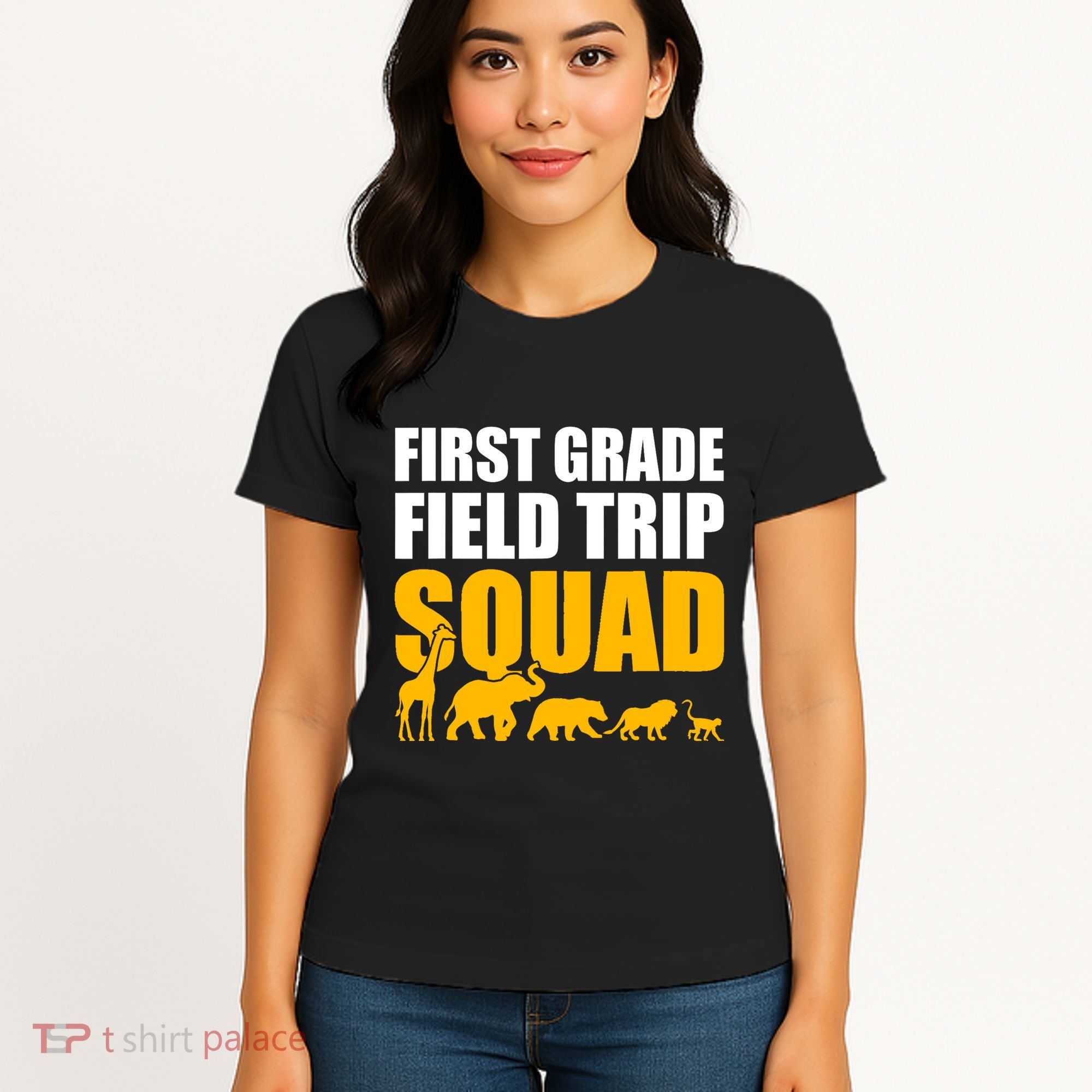 First Grade Field Trip Squad 1st Grade Zoo Crew Safari Women's T-Shirt