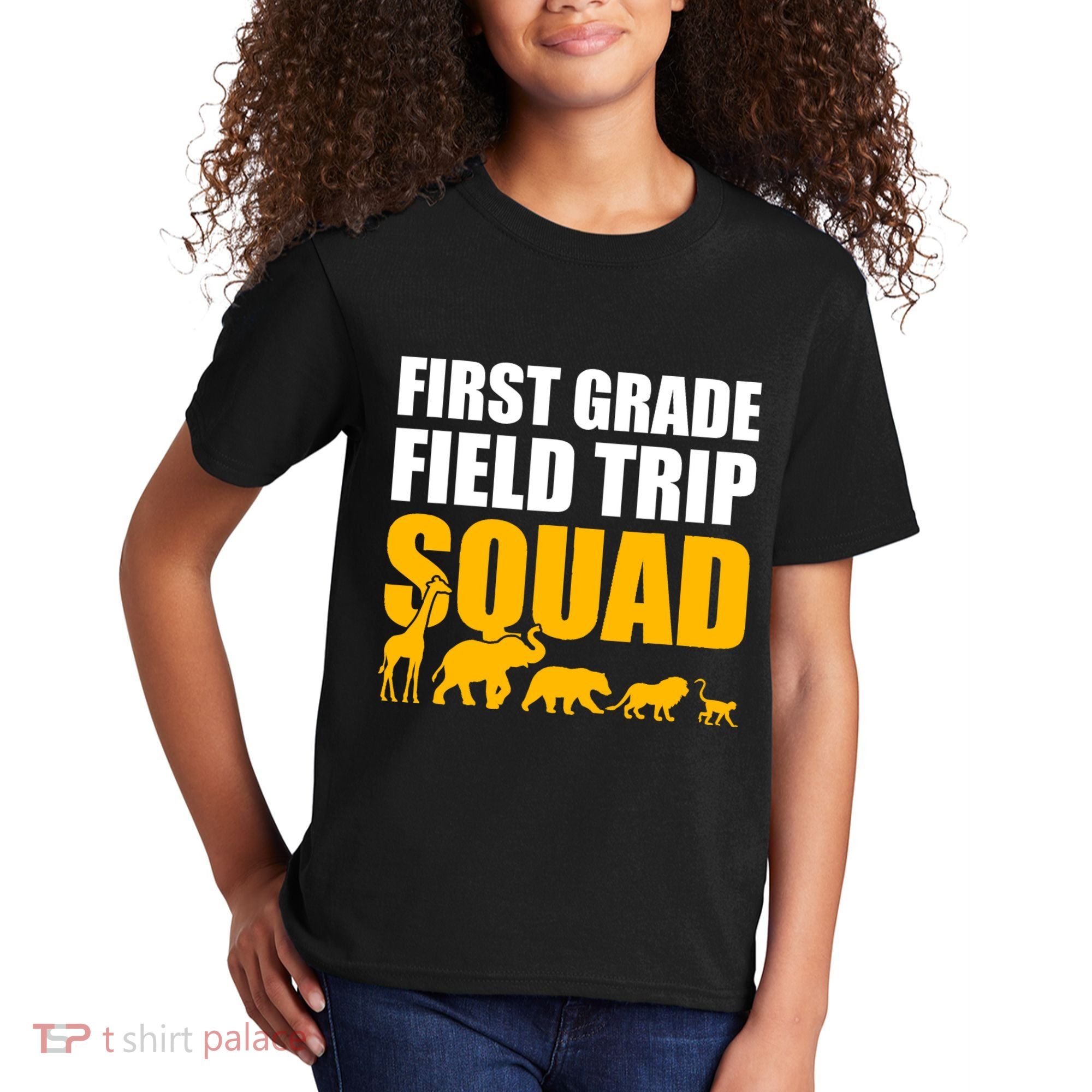 First Grade Field Trip Squad 1st Grade Zoo Crew Safari Kids T-Shirt
