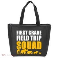 First Grade Field Trip Squad 1st Grade Zoo Crew Safari Tote Bag thumb 0