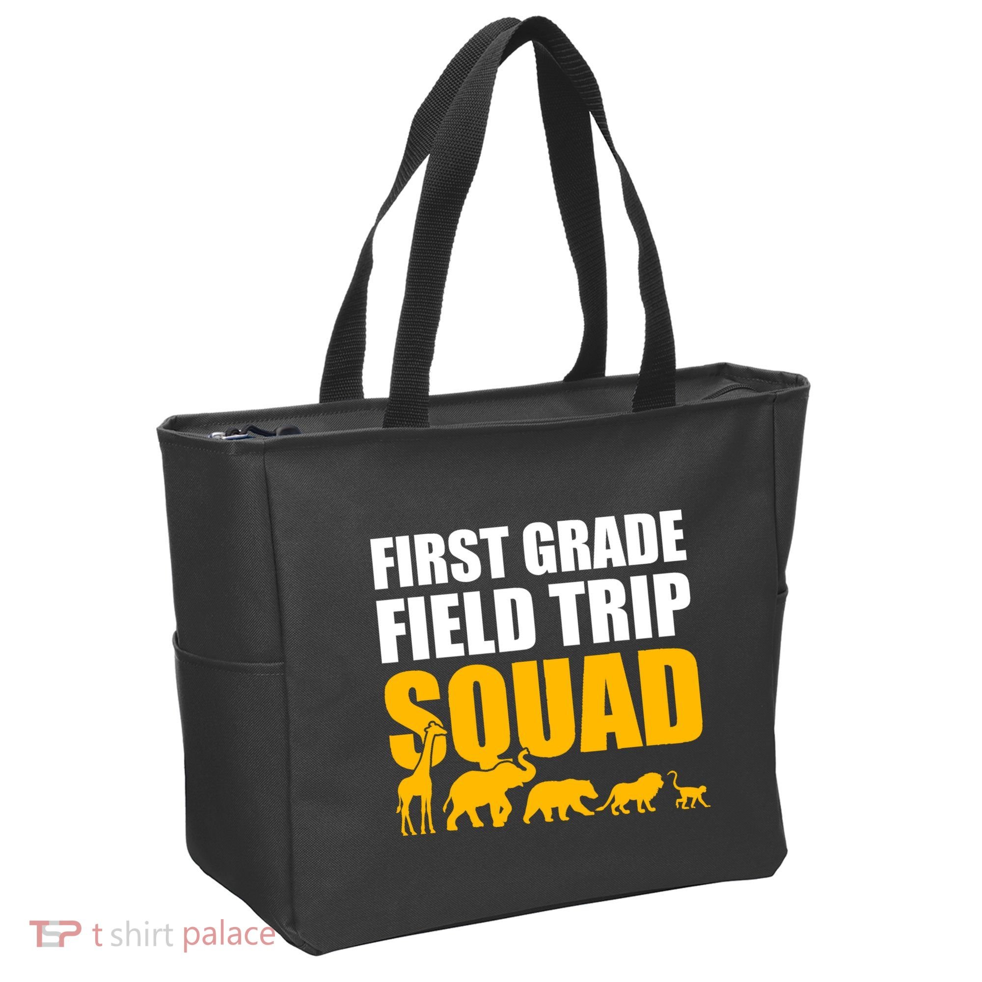 First Grade Field Trip Squad 1st Grade Zoo Crew Safari Tote Bag