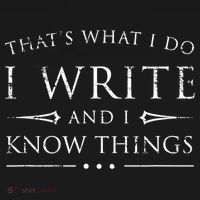 Funny Gift For Writers I Write And I Know Things Funny Sarcastic Writer Gift Apron thumb 3