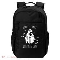 Funny Ghost Forget Candy Give Me A Cat Halloween Backpack thumb 0