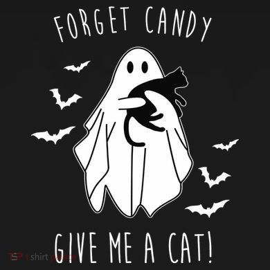 Funny Ghost Forget Candy Give Me A Cat Halloween Hooded Wearable Blanket