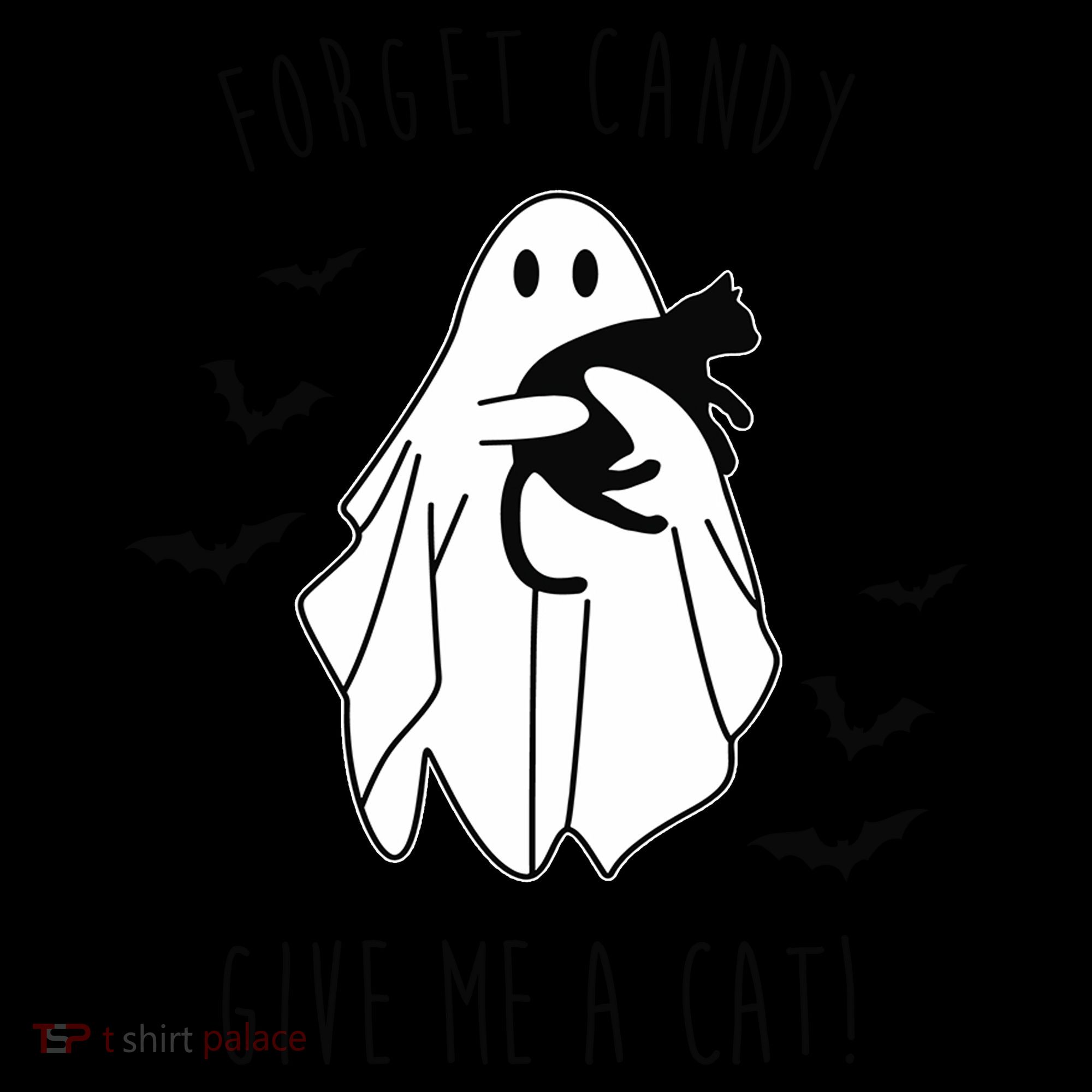 Funny Ghost Forget Candy Give Me A Cat Halloween Coffee Mug