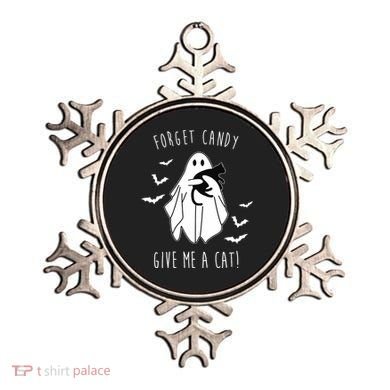 Funny Ghost Forget Candy Give Me A Cat Halloween Ornament