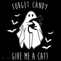 Funny Ghost Forget Candy Give Me A Cat Halloween Ornament thumb 1