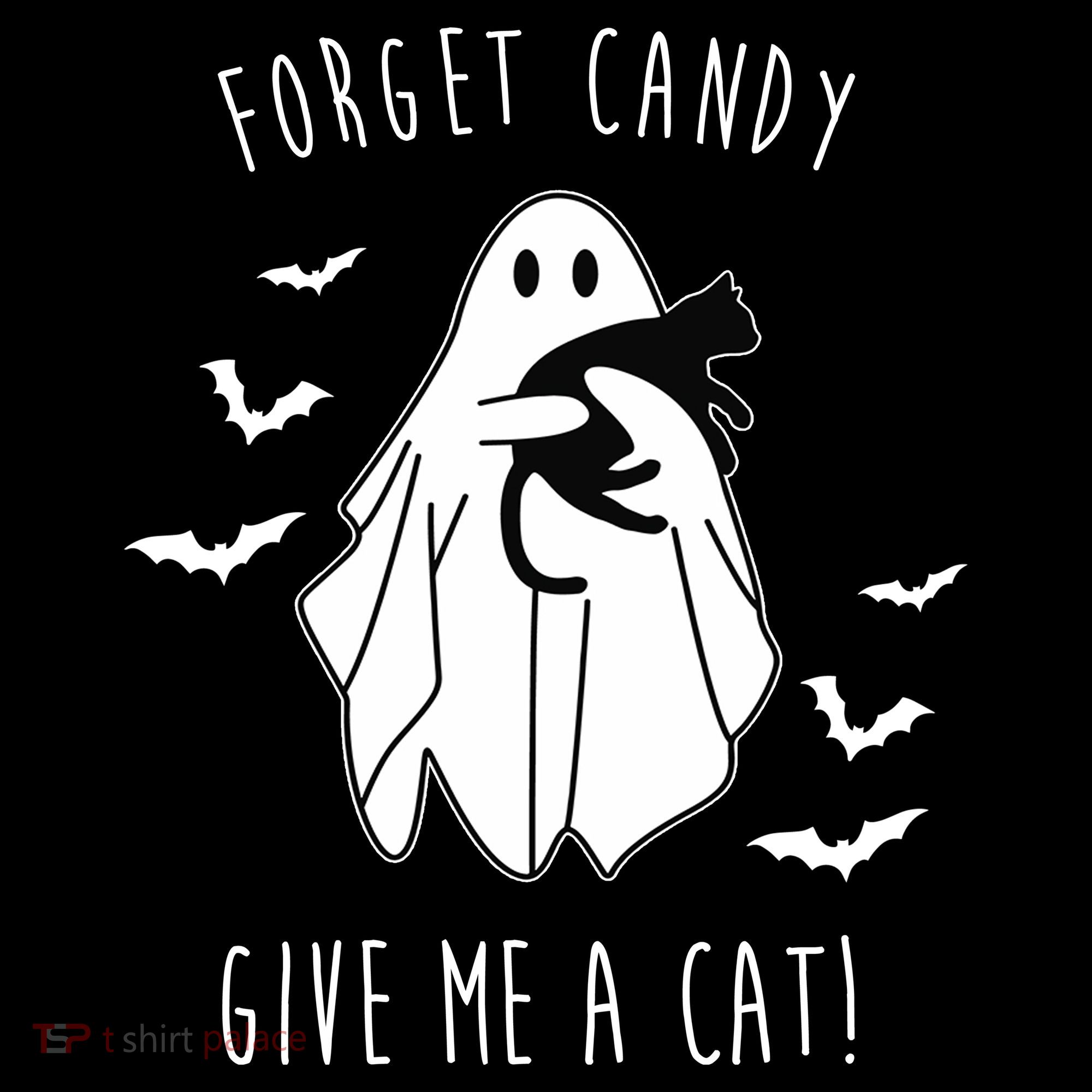 Funny Ghost Forget Candy Give Me A Cat Halloween Baby Bodysuit