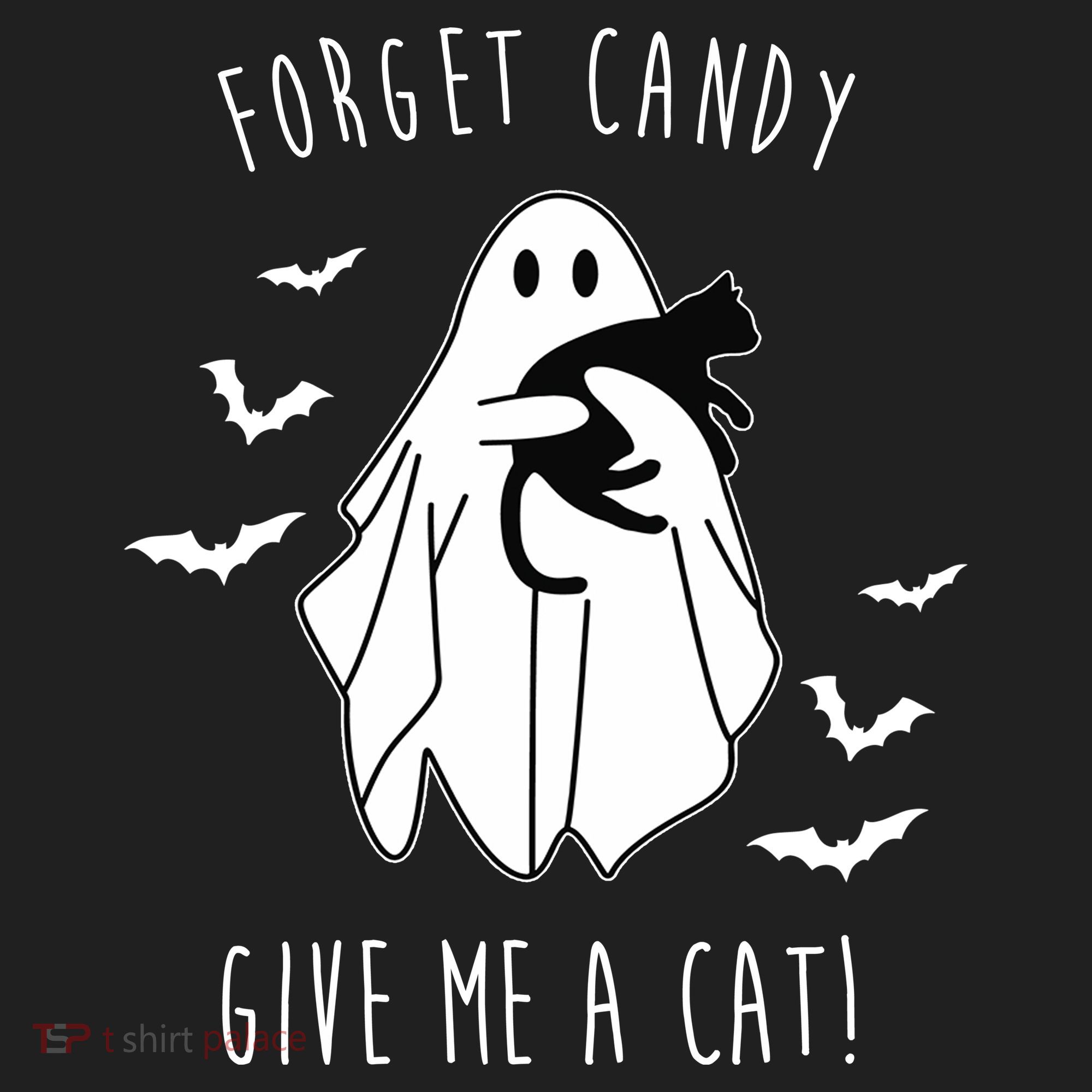 Funny Ghost Forget Candy Give Me A Cat Halloween Hat