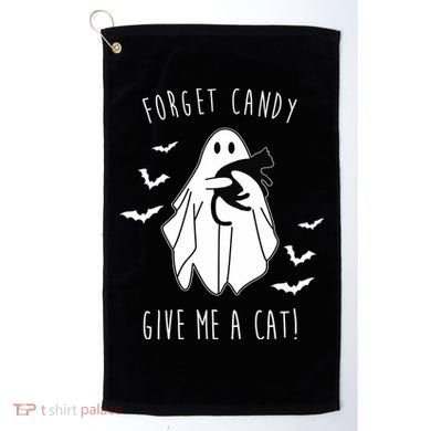 Funny Ghost Forget Candy Give Me A Cat Halloween Golf Towel
