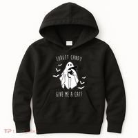 Funny Ghost Forget Candy Give Me A Cat Halloween Kids Hoodie thumb 0