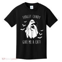 Funny Ghost Forget Candy Give Me A Cat Halloween Kids T-Shirt thumb 0