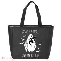 Funny Ghost Forget Candy Give Me A Cat Halloween Tote Bag thumb 0