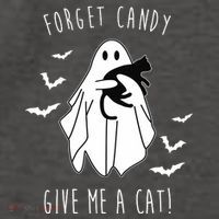 Funny Ghost Forget Candy Give Me A Cat Halloween Vector Backpack thumb 2