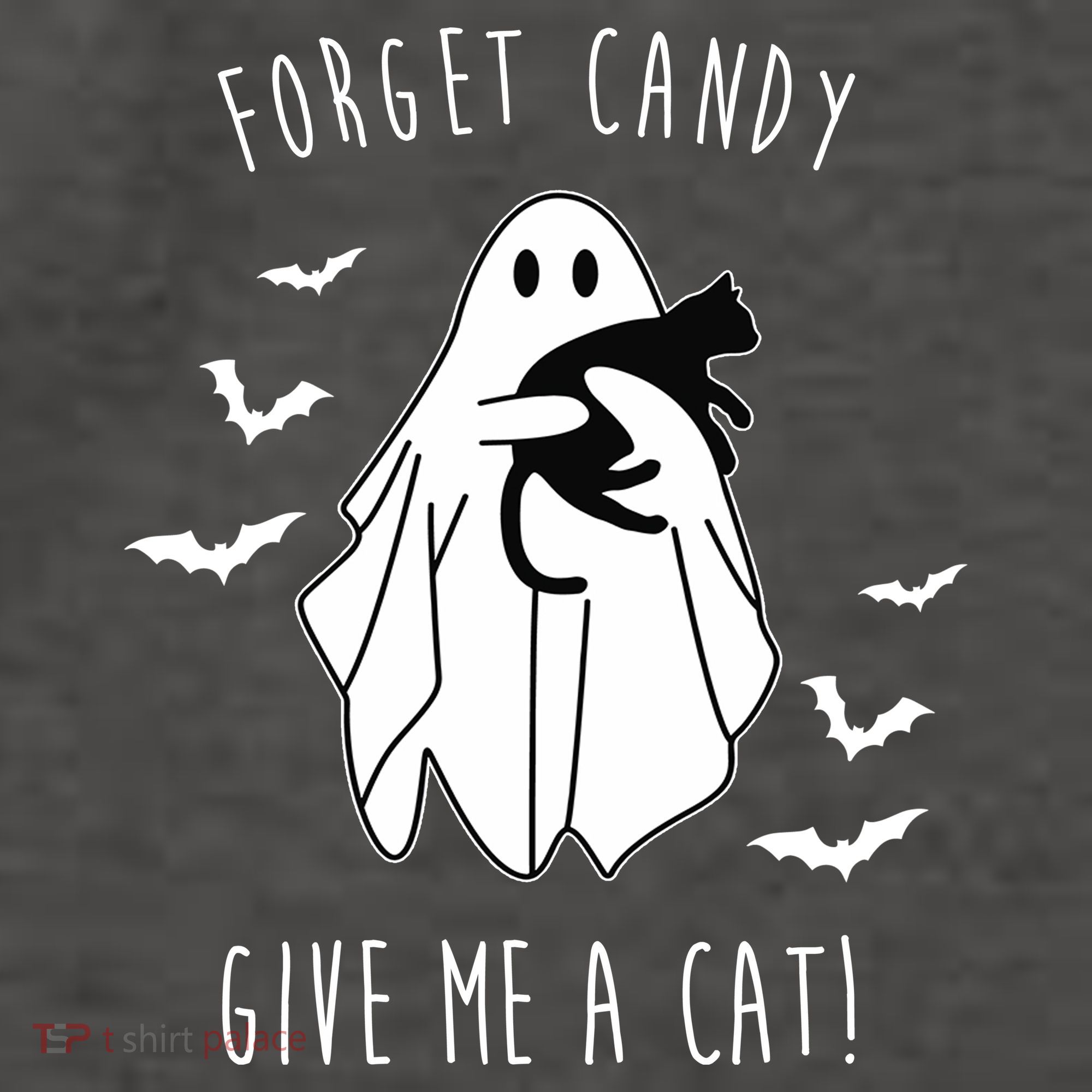 Funny Ghost Forget Candy Give Me A Cat Halloween Vector Backpack
