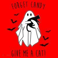 Funny Ghost Forget Candy Give Me A Cat Halloween Santa Hat thumb 1