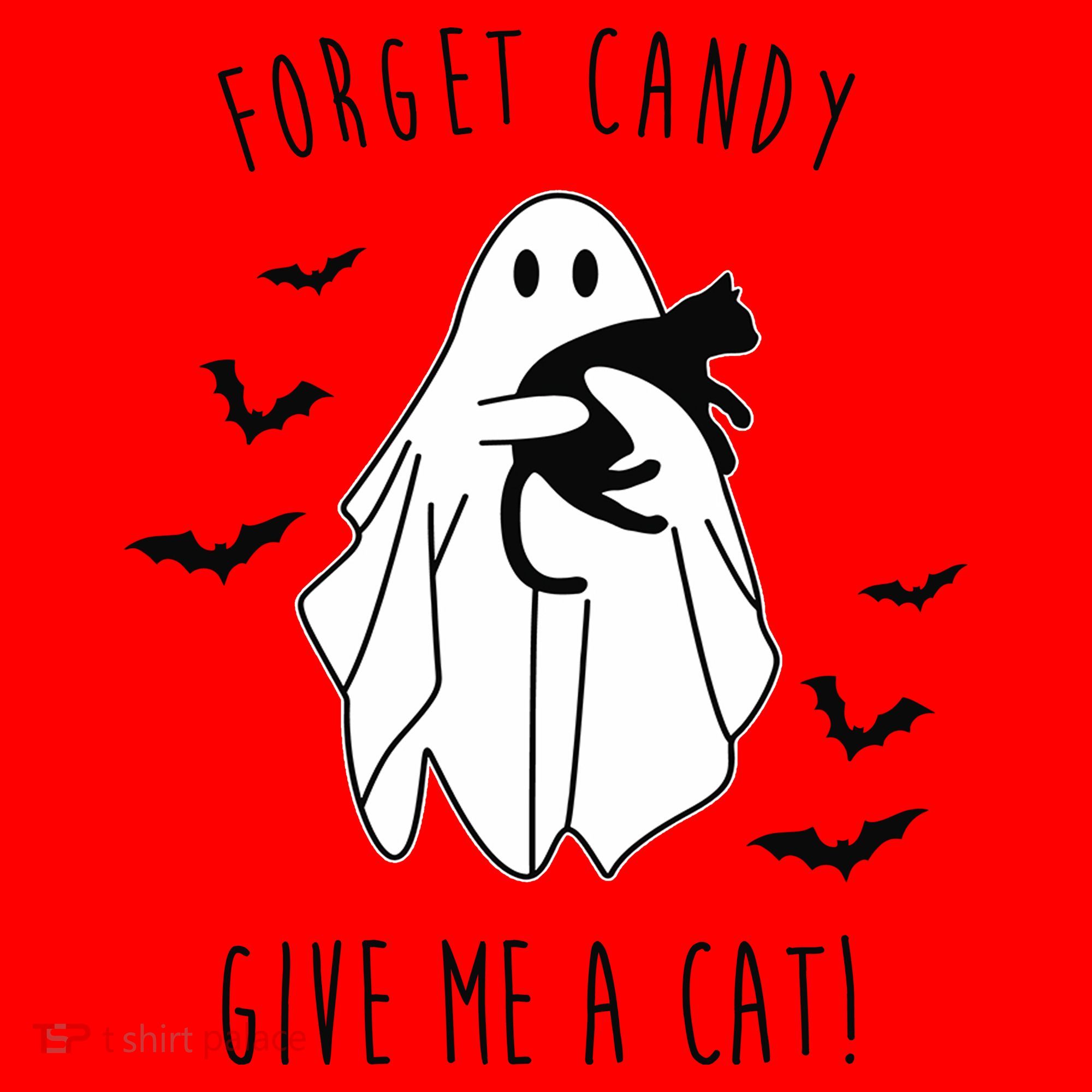 Funny Ghost Forget Candy Give Me A Cat Halloween Santa Hat